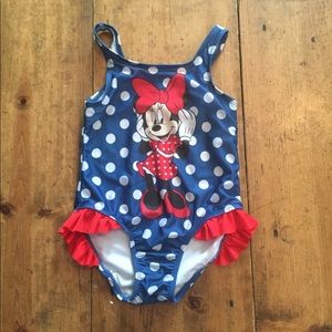3T Girls Minnie Mouse Polka Dot Swimsuit